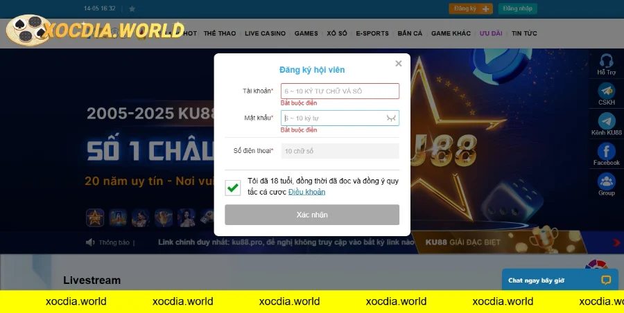 Hướng dẫn đăng ký/đăng nhập tài khoản để tham gia xóc đĩa Kubet