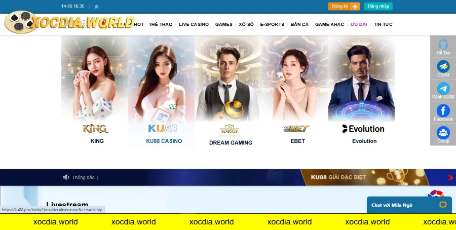 Chọn mục Ku88 casino