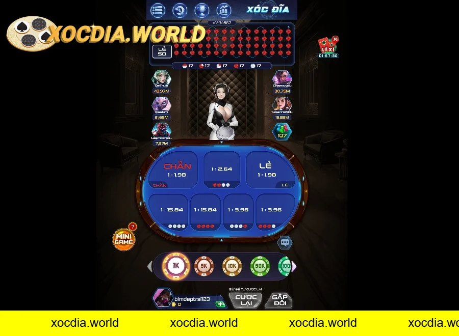 Giao diện game xóc đĩa Win79 được thiết kế chân thực, bắt mắt