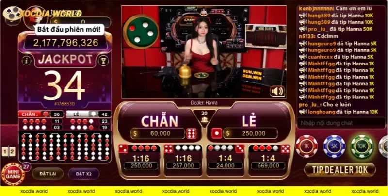Phiên bản xóc đĩa live tại Go88 với dealer thật và tương tác trực tiếp