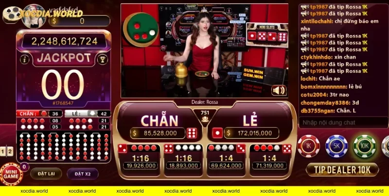 Phiên bản xóc đĩa live tại Sunwin