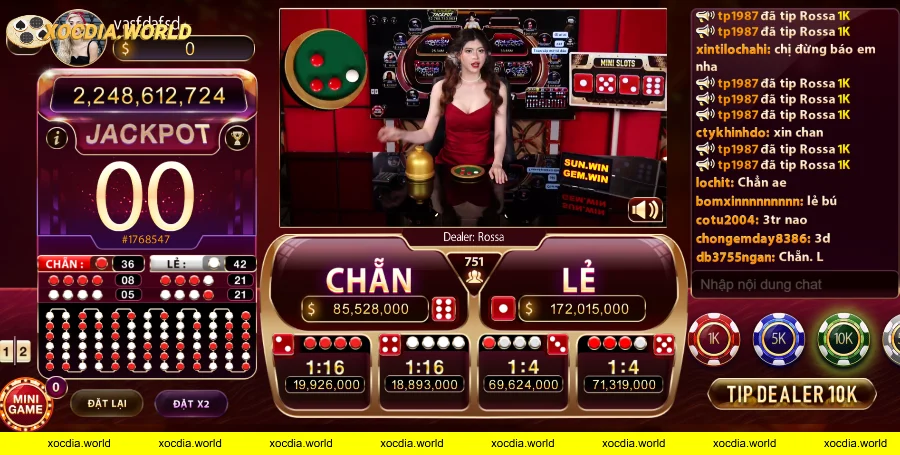 Phiên Bản xóc đĩa live tại Sunwin